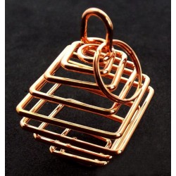 1x Copper Coloured Large Square Spiral Cage for Crystals and Gemstones